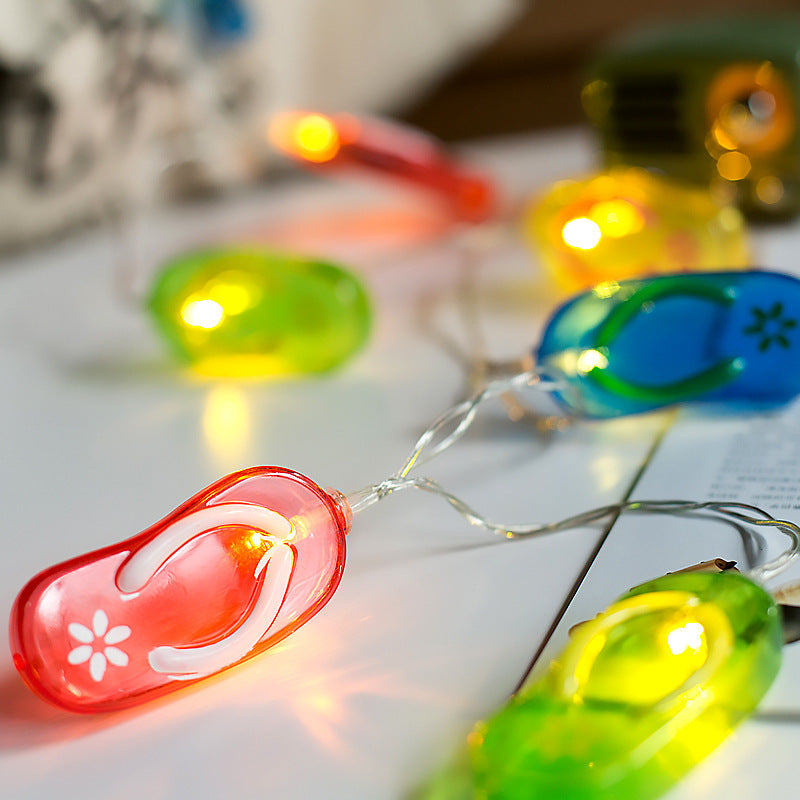 Minimalist Flip-Flops String Light Plastic 3M 20-Head Bar LED Christmas Lamp in Red-Yellow-Blue-Green