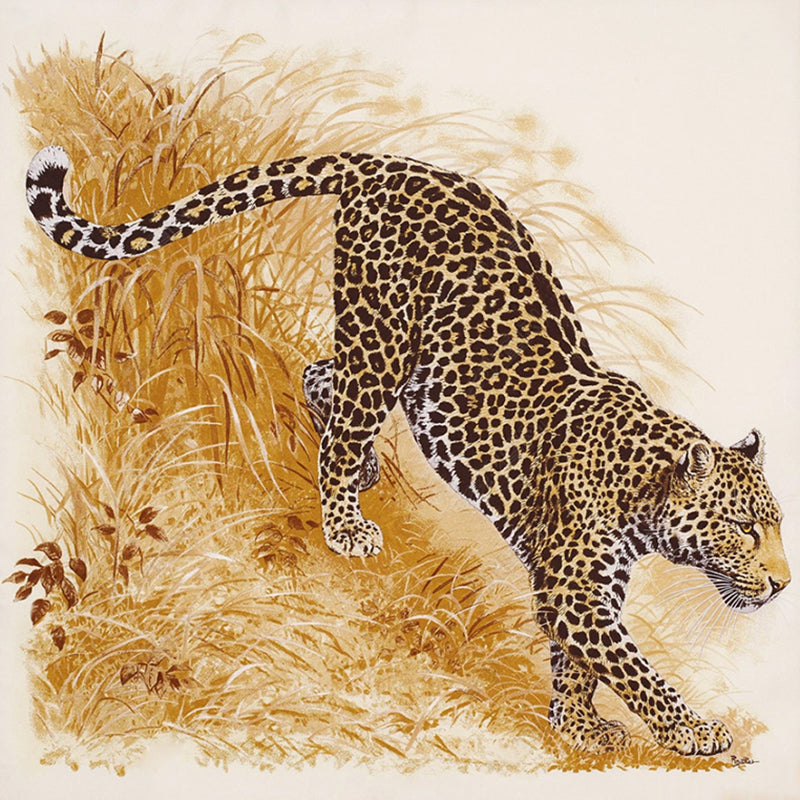 Full Illustration Modern Wall Mural for Home Decoration with Yellow and Black Leopard Design