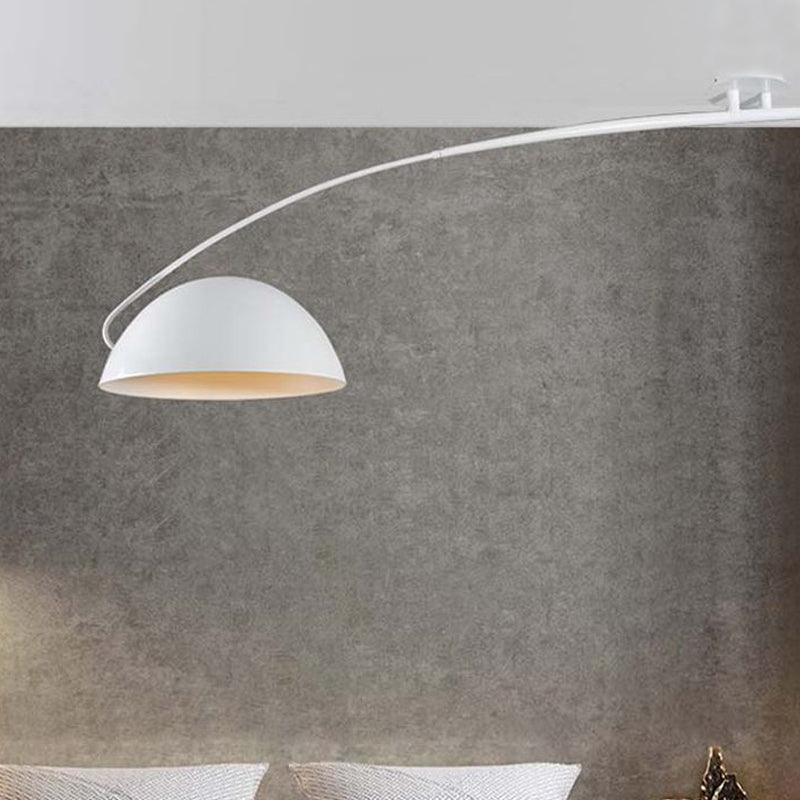 Black / White Dome Shade Plafond Lampe moderne STYLE 1 METTRE METAL LEIL METH AVEC avec conception de canne à pêche