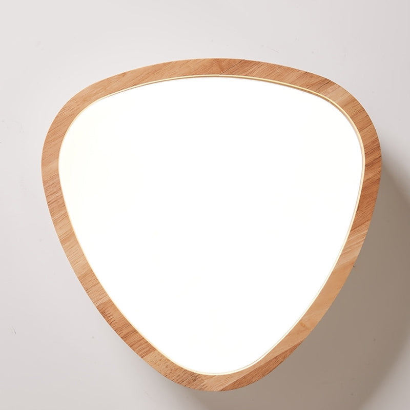 Preciosa lámpara de techo empotrada en forma de lágrima, accesorio de techo LED de madera y acrílico para dormitorio de niños
