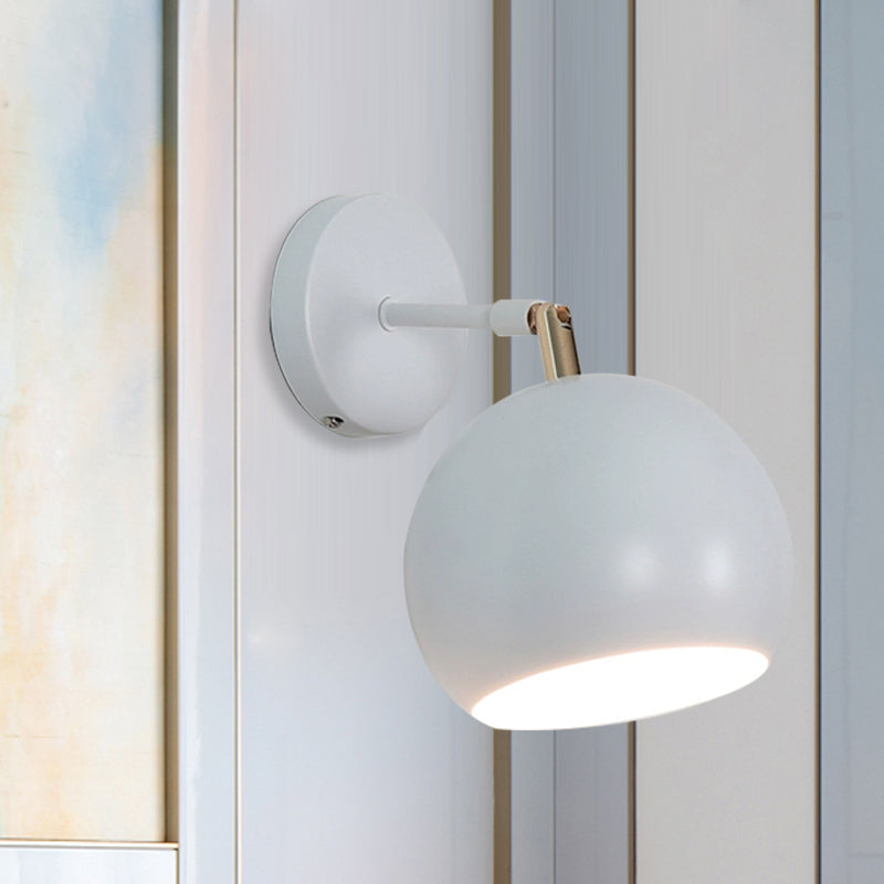 Adjustable Global Bedroom Sconce Light Fixture Industrial Style Metallic 1 Light White Wall Fixture Light