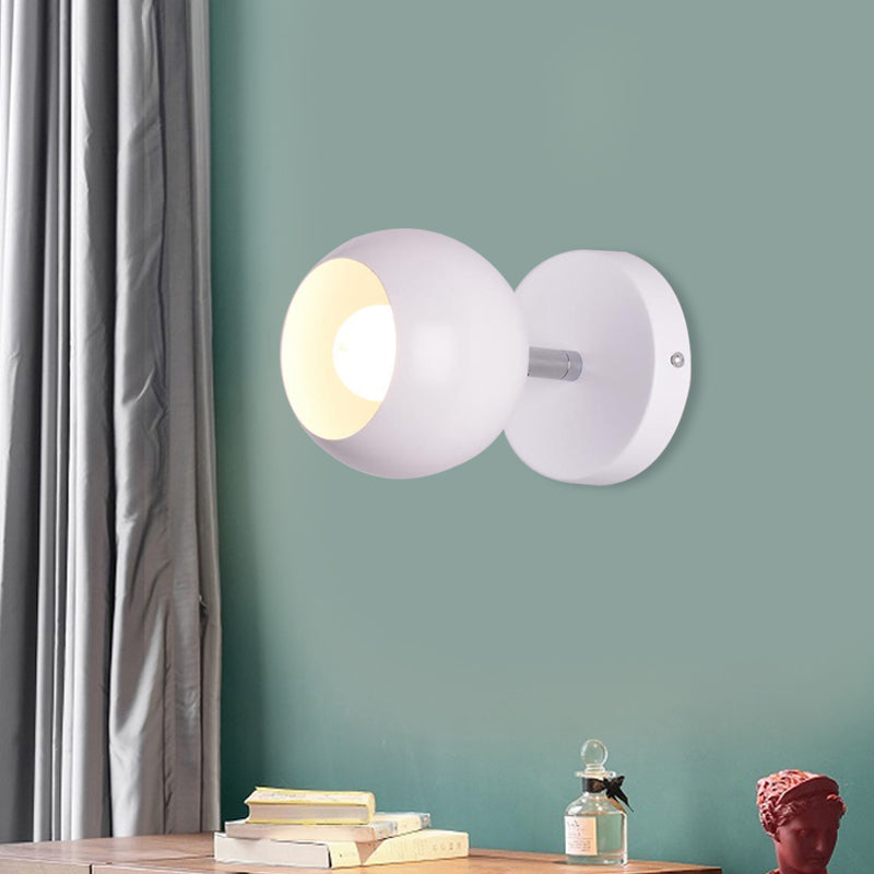 Estilo retro iluminación global de pared 1 luz de pared metálica de luz aplique en blanco para sala de estar