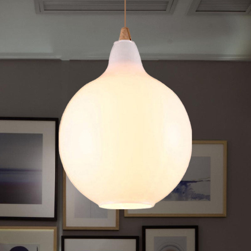 Wereldwijde/kalebas/ellips hanglamp eigentijdse rokerige/barnsteen/wit glas 1 lichte eetkamer hangende plafondlamp