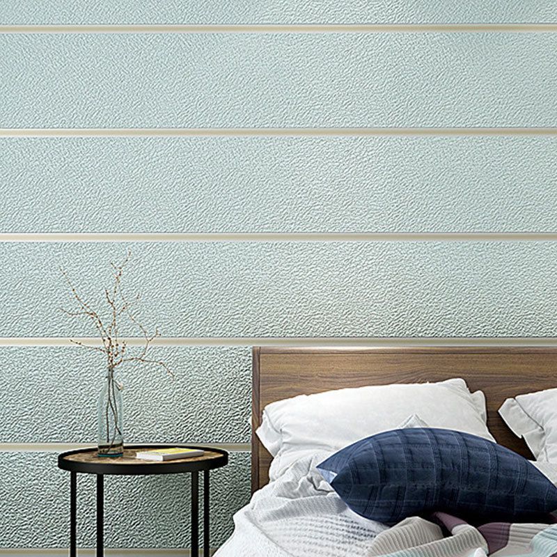 Neutral Color Vertical Stripe Wallpaper Stain-Resistant Flock Wall Covering for Accent Wall