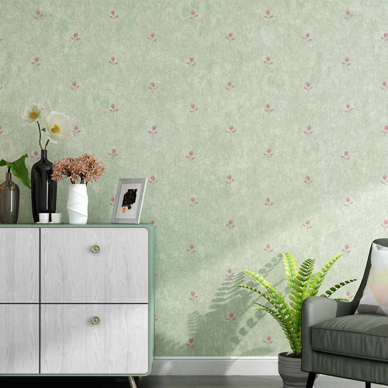Waterproofing Dense Flower Pattern Wallpaper 31' x 20.5" Simple Wall Covering for Girl's Bedroom