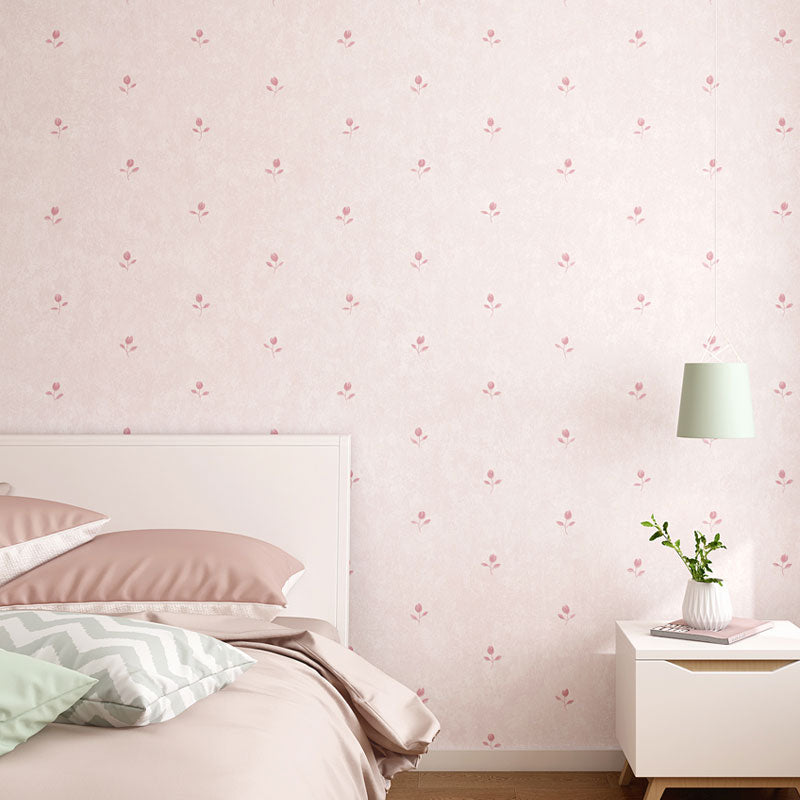 Waterproofing Dense Flower Pattern Wallpaper 31' x 20.5" Simple Wall Covering for Girl's Bedroom