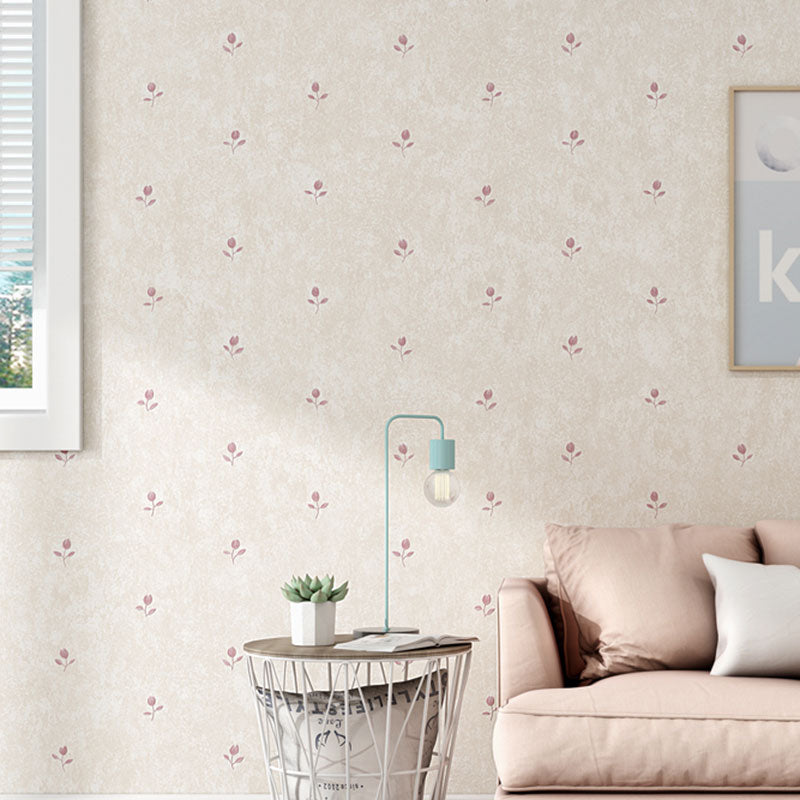 Waterproofing Dense Flower Pattern Wallpaper 31' x 20.5" Simple Wall Covering for Girl's Bedroom