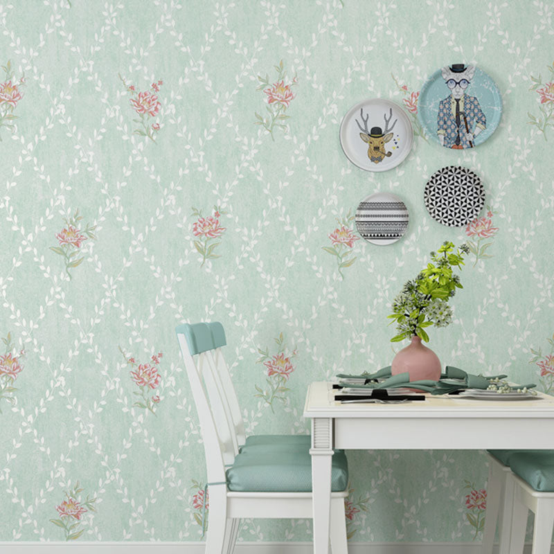 Dense Flower Design Wallpaper Roll for Living Room Decor, Pastel Color, 31 ft. x 20.5 in