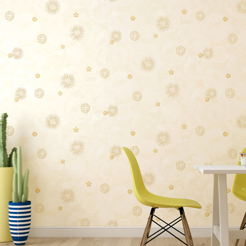 Minimalist Flower and Dandelion Wallpaper for Accent Wall, 57.1 sq ft. Wall Decor in Pastel Color