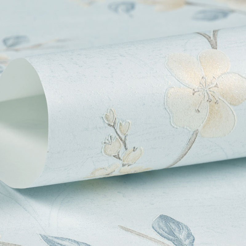 33' x 20,5" ländliche Tapetenrolle für Wohnzimmerdekoration mit Blumenmuster in neutraler Farbe