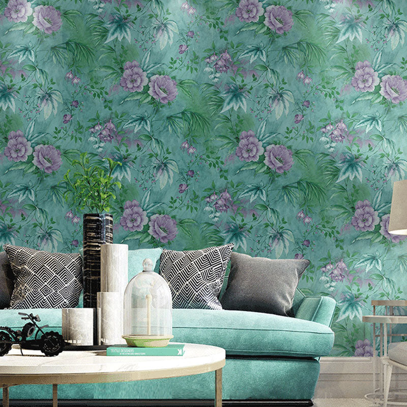 Natural Color Modern Wall Covering Flower and Plant Wallpaper Roll for Accent Wall