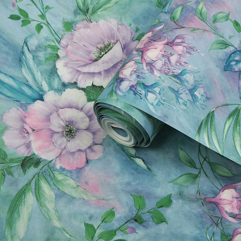 Natural Color Modern Wall Covering Flower and Plant Wallpaper Roll for Accent Wall