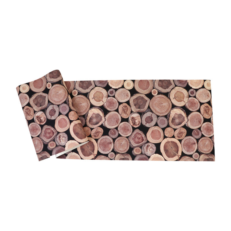 Wooden Log Wallpaper Roll for Coffee Shop Decoration, Natural Color, 33-foot x 20.5-inch