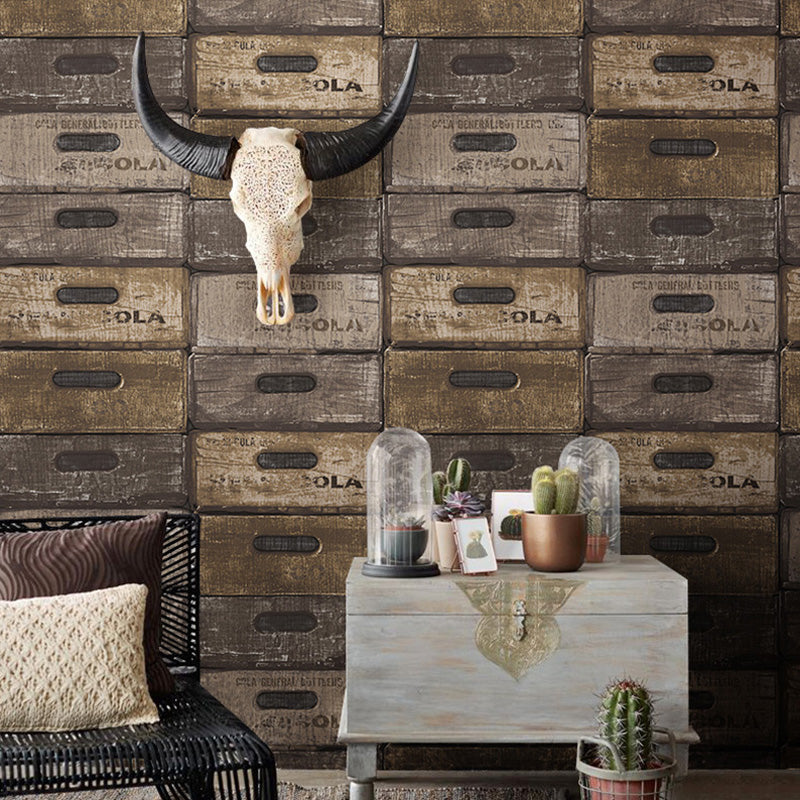 Wood Effect Wall Covering in Neutral Color Plaster Wallpaper for Accent Wall, 33'L x 20.5"W