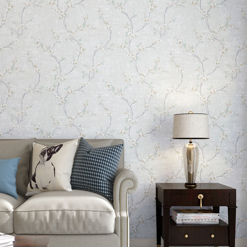 Entwined Floral Design Wallpaper for Bedroom Decoration Plant Wall Art in Natural Color, Stain-Resistant