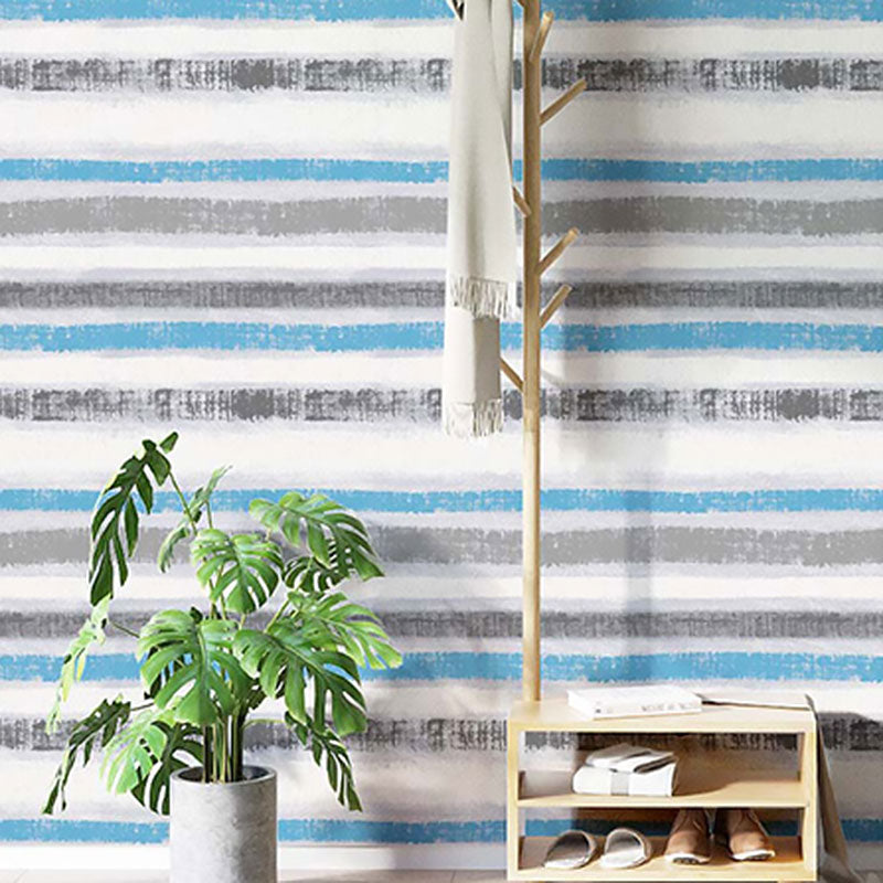 Contemporary Horizontal Stripe Wall Covering, 33' by 20.5" Wallpaper in Natural Color