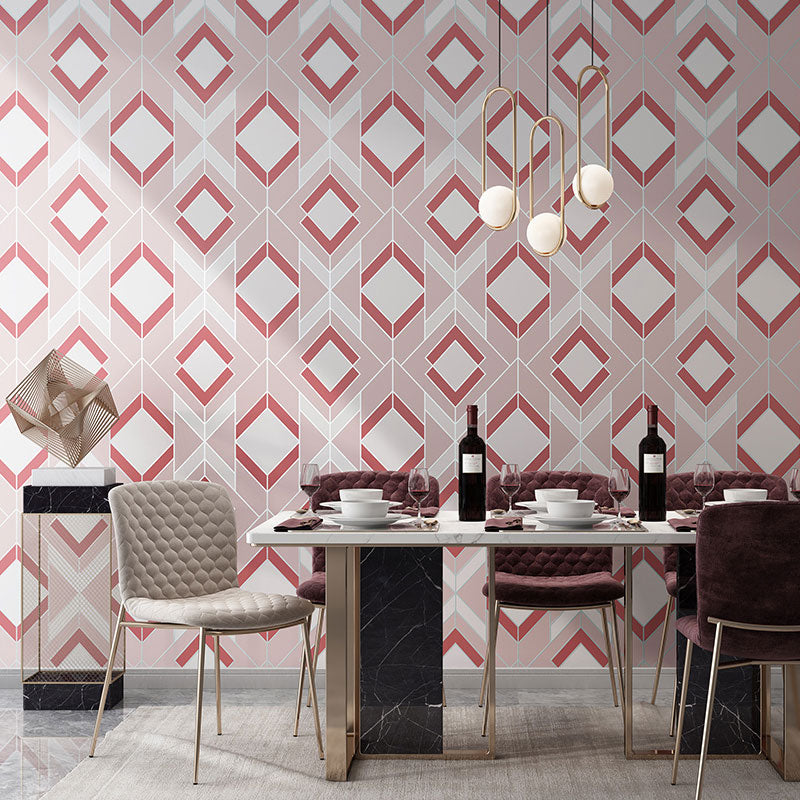 Colorful Harlequin Wallpaper Roll for Guest Room Nordic Wall Covering, 20.5"W x 33'L