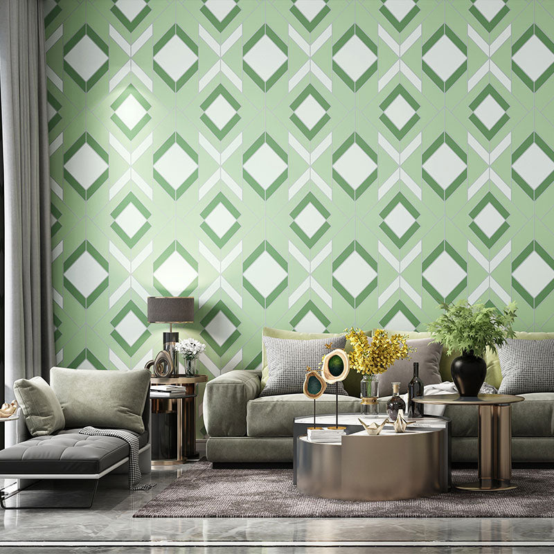 Colorful Harlequin Wallpaper Roll for Guest Room Nordic Wall Covering, 20.5"W x 33'L