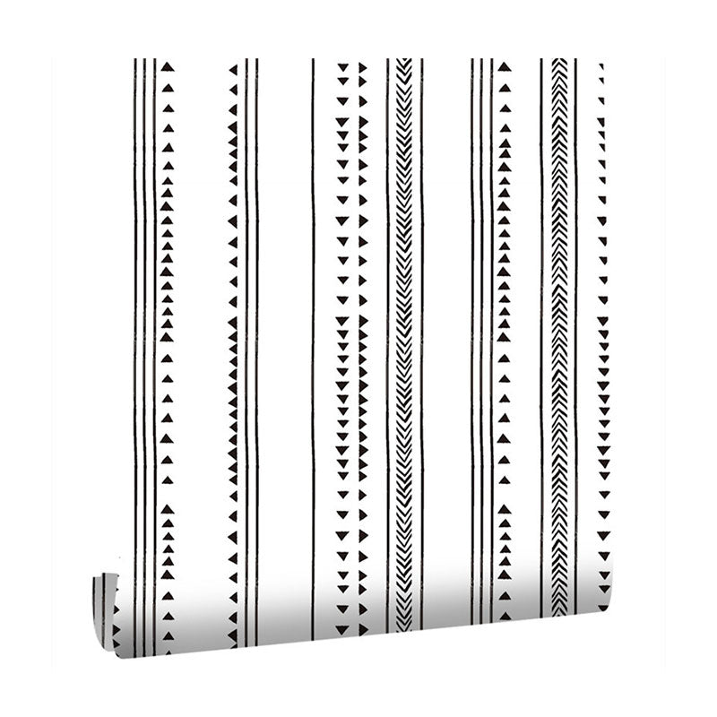 Modern Wallpaper Roll for Home Decoration with Dotted Lines Pattern in Soft Grey, Peel and Stick, 29.1 sq ft.