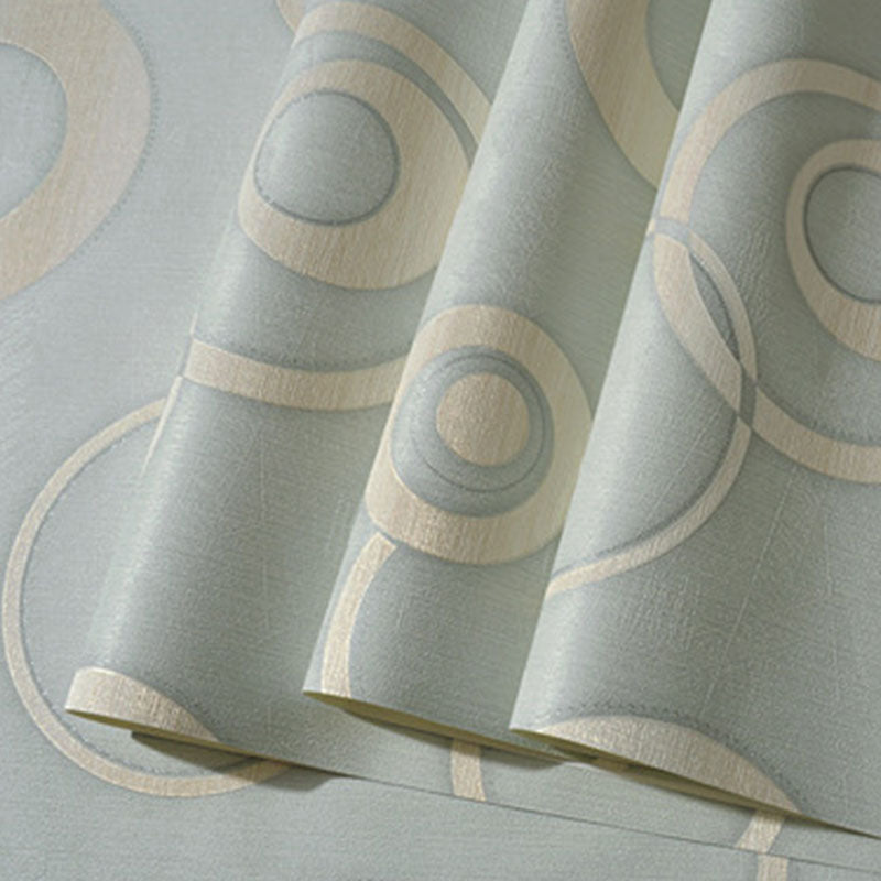 Zachte kleur eenvoudige wanddecoratie 33' x 20,5" cirkel vinyl behangrol voor woonkamer, niet-geplakt