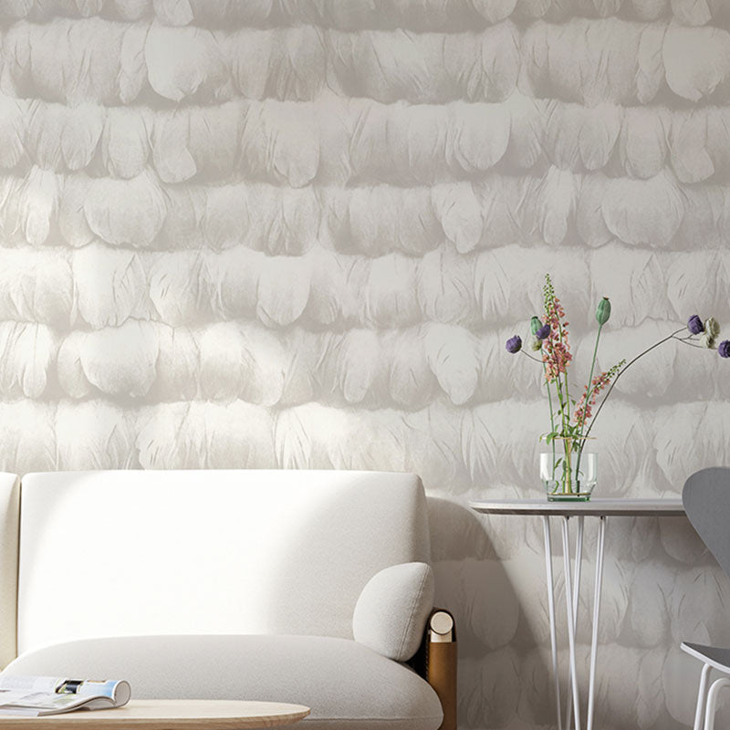 Moisture-Resistant Feather Wall Covering 57.1 sq ft. Minimalist Wallpaper Roll for Accent Wall