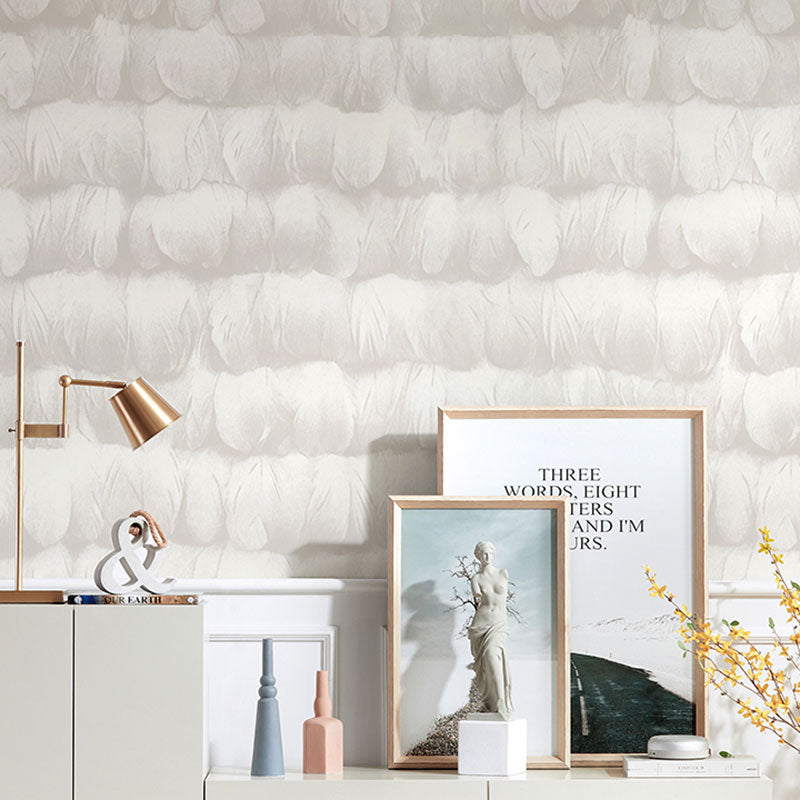 Moisture-Resistant Feather Wall Covering 57.1 sq ft. Minimalist Wallpaper Roll for Accent Wall