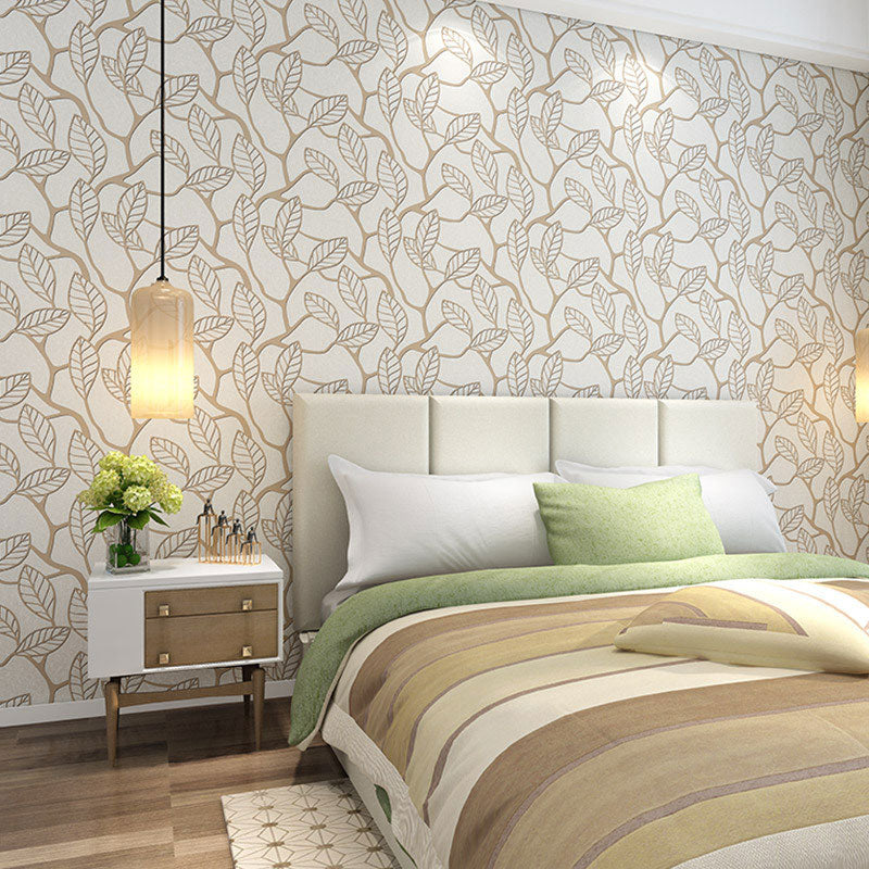 Leaves and Stem Wallpaper for Coffee Shop Contemporary Wall Art, Non-Pasted. 33'L x 20.5"W