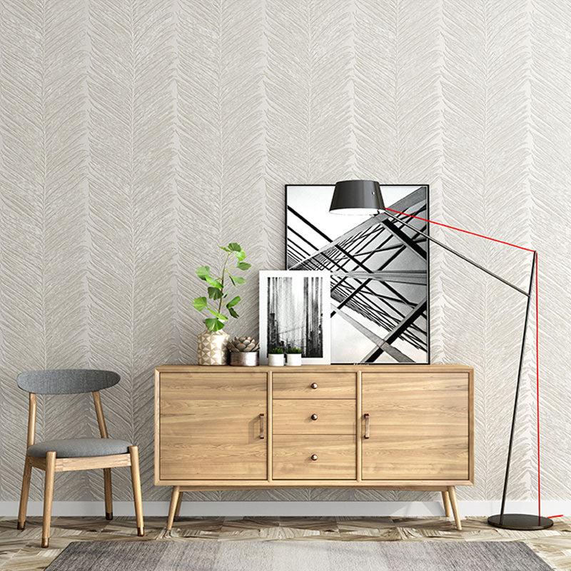 Soft Color Minimalist Wall Art 20.5" by 33' Leaf Texture Wallpaper Roll for Accent Wall