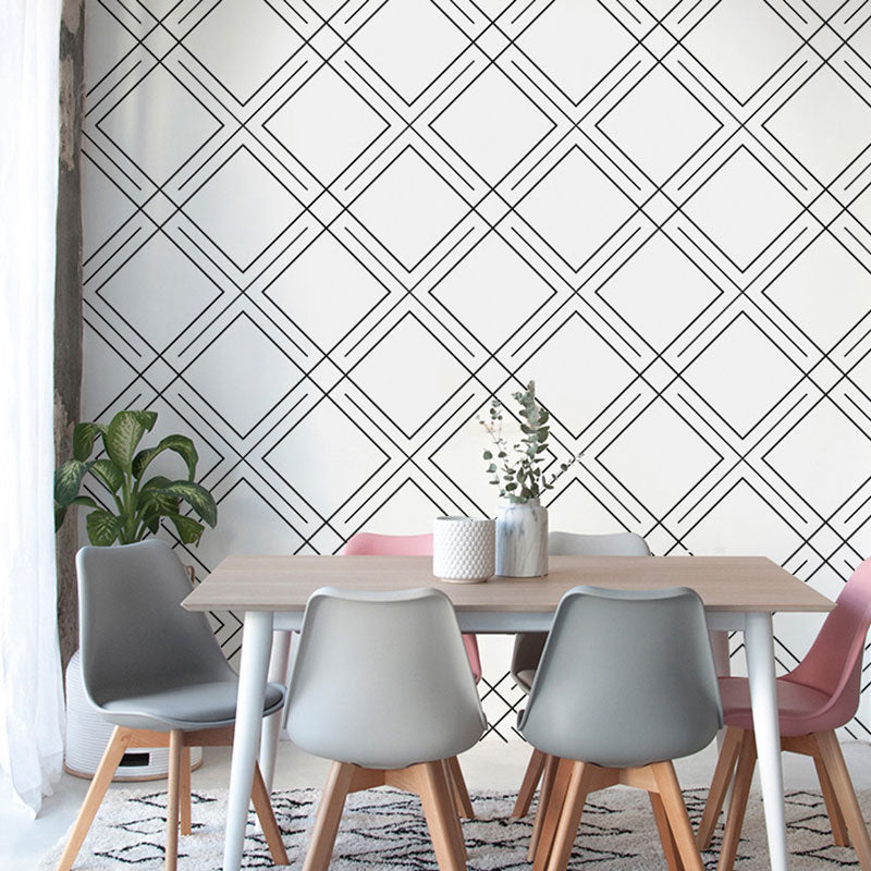 Decorative Lattice Wall Art Plaster Minimalist Wallpaper Roll for Home Decoration