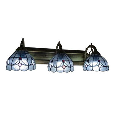 3 Lights Tulip Sconce Lamp Tiffany Classic Glass Clear Wall Light in Clear for Bookstore